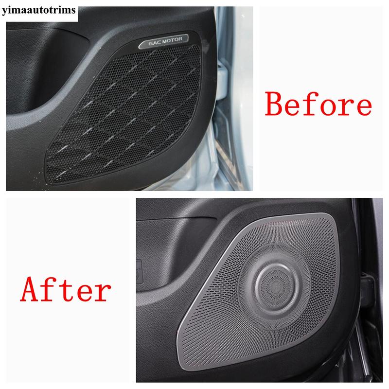 Car Inner Door Speaker Horn Audio Sound Frame Decor Cover Trim For GAC Trumpchi Empow - 2025 Stainless Steel Accessories