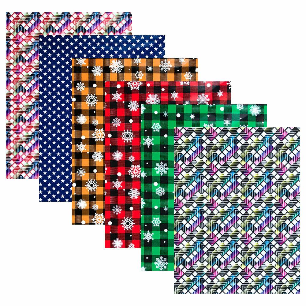 Multi-style 12"X10" Bundle Heat Transfer Vinyl Film Iron On Clothes HTV Printing for Tshirt Fabric Xmas Home Decor DIY by Cut