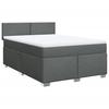 Maison Exclusive - Sommier à lattes de lit avec matelas Gris foncé 140x200cm Tissu