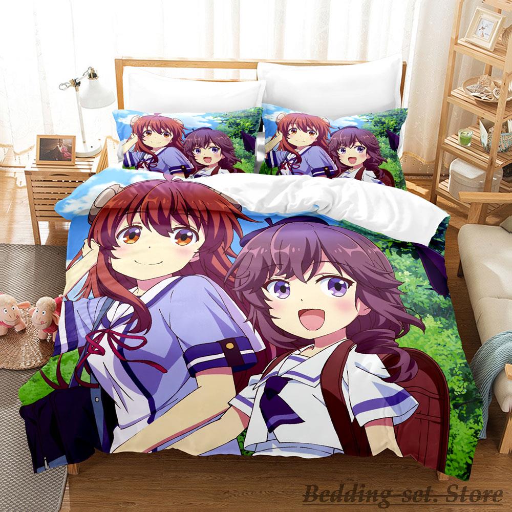Kawaii The Demon Girl Next Door Bedding Set Single Twin Full Queen King Size Bed Set Adult Kid Bedroom Duvetcover Sets Anime