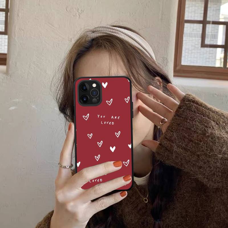 Cute Love Heart Phone Case for iPhone 11 12 13 Mini Pro Max 8 7 6 6S Plus X 5 SE 2020 XR XS Funda Case