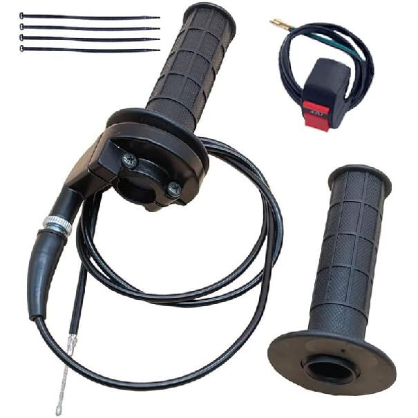 Auto-Moto Handle Bar Throttle Grips Grip +Throttle Cable + Throttle Housing Clamp for Dirt Bike Quad ATV Pit 50cc 125cc