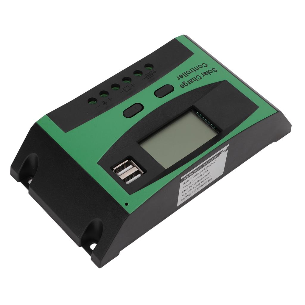 20A PWM Solar Panel Controller 12V 24V Smart Solar Charge Controller LCD Solar Regulator for Outdoor