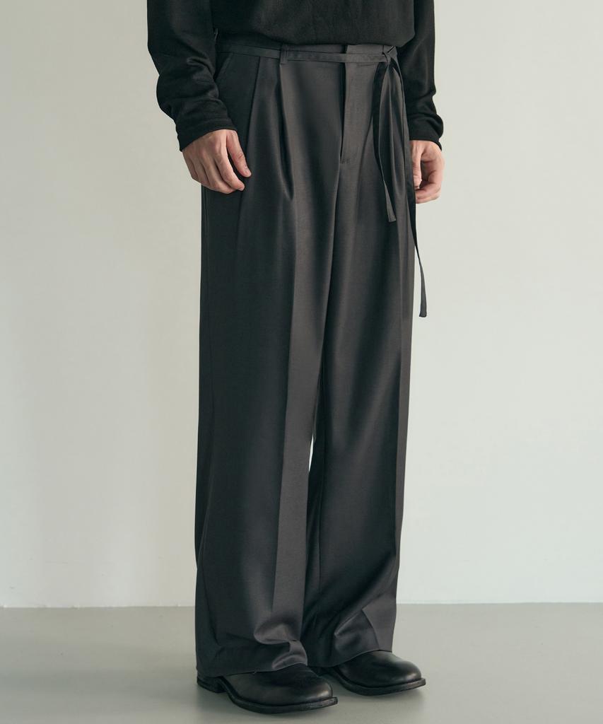 ROTEMBER [Derek X Rotember] Belted Two-Tuck Wide Slacks [ 2 Colors ]