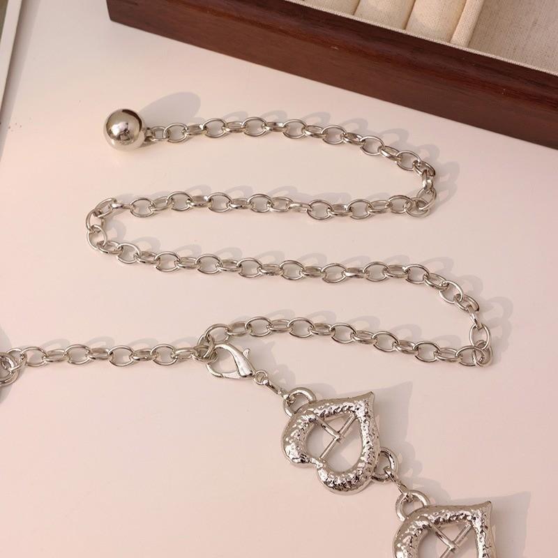 Trendy Shaped Heart Metal Waist Chain With Hollow Buckle For Women Accessory