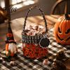 Großer Süßigkeitenhalter Halloween Kürbis Geist Leckerbissen Tasche, Niedlicher Korb mit Spitzenhenkel für Tragbaren Geschenkkorb Kinder, Gruselige Tasche Süßes oder Saures