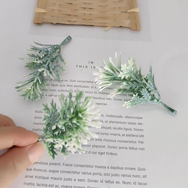 5pcs Mini Branches Stamen DIY Wreath Decorative Accessories Artificial Flower Leaves Grass Christmas Party Decoration Fake Plant
