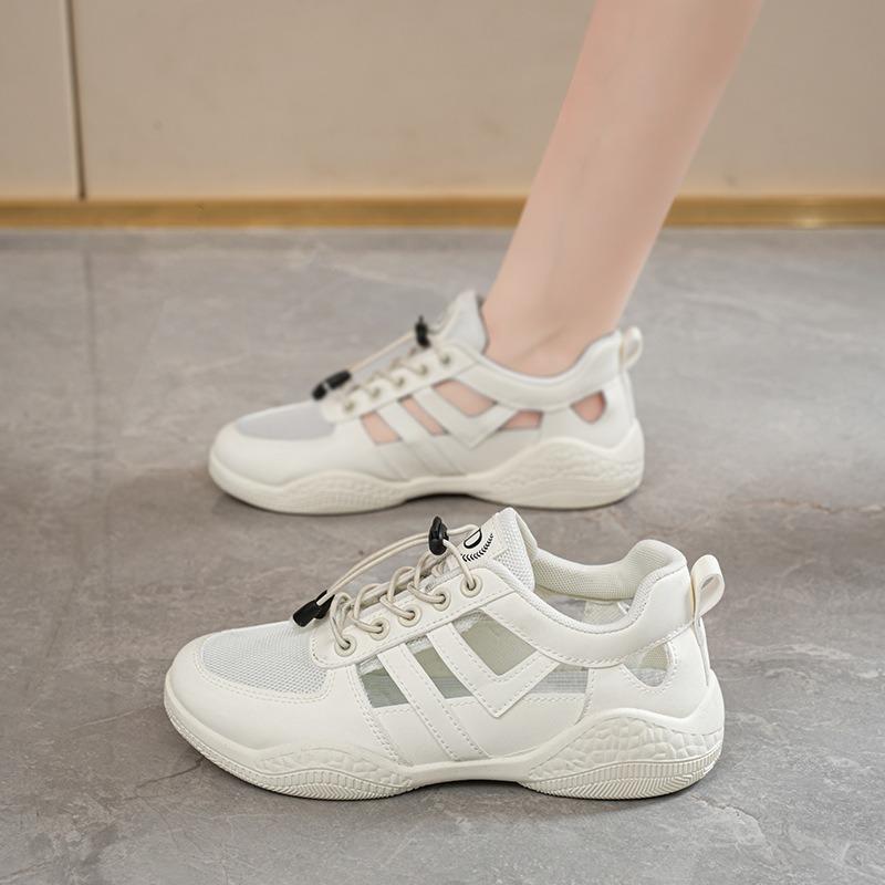 Nowe Oddychające Buty Perforowane Sandały Wszechstronne Sportowe i Codzienne Białe Sneakersy