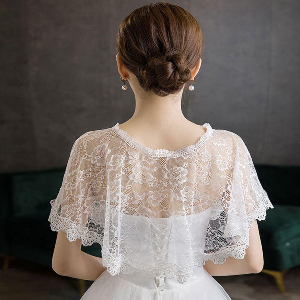Retro Lace Cover Up Tops Elegant Lace Neckline Shirt Cover Fake Collar  Evening Party Costume