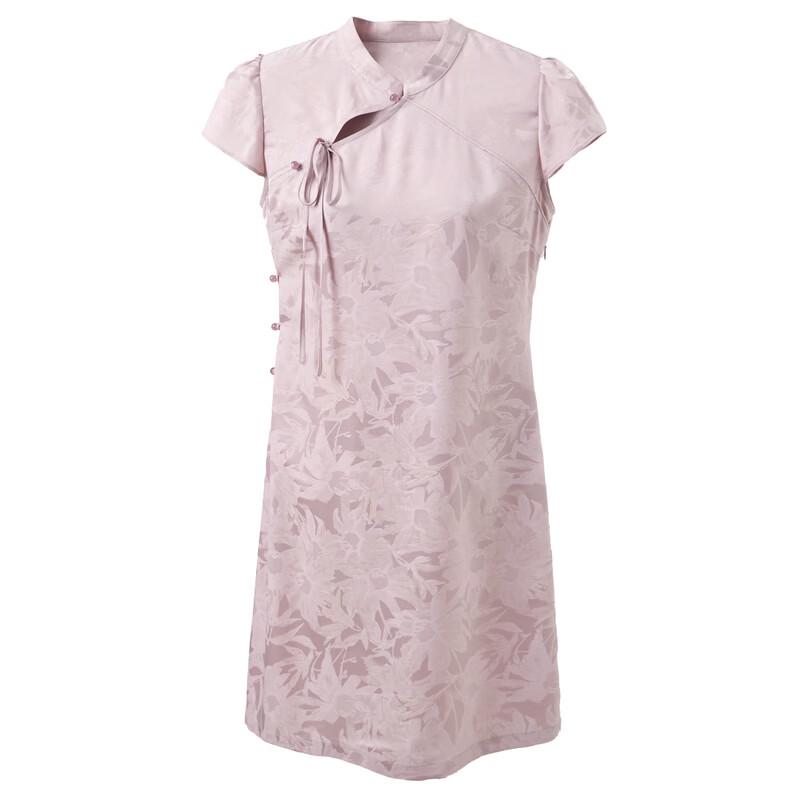 Sancai Neuer Chinesischer Stil Jacquard Puffärmel Minikleid