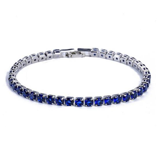 

Шикарный браслет со стразами, нежный, изысканный, разноцветный, сверкающий, восхитительный теннисный браслет, женские украшения на запястье синий