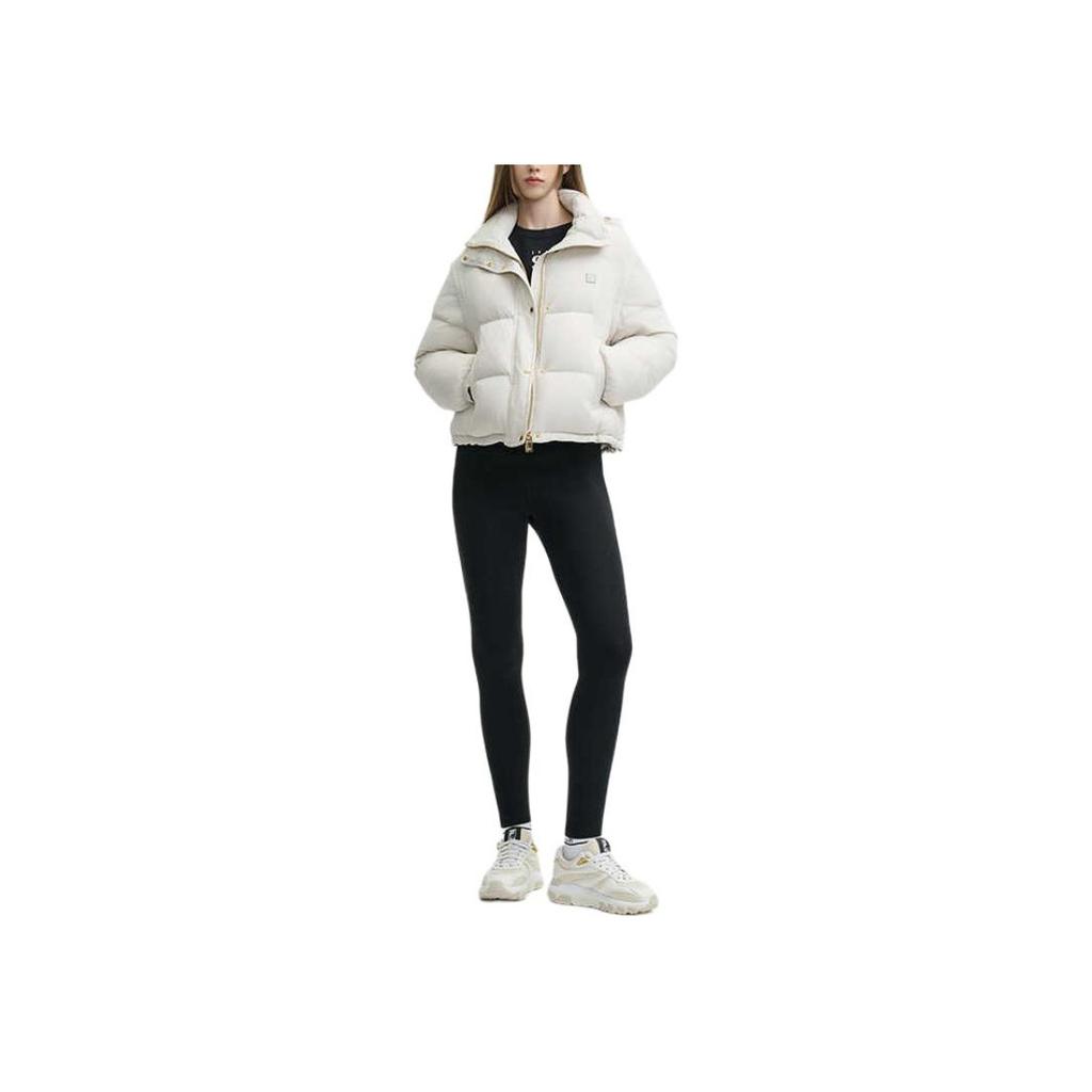 Fila Milano Italian Luxury Sports Series Goose Down Warm Solid Color Simple Hooded Long Sleeve Puffer Jacket Women Outerwear F11W445901FIV