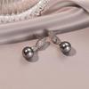 Silver-Gray Zircon Mother-of-Pearl Earrings - Elegant, Versatile, High-End Design