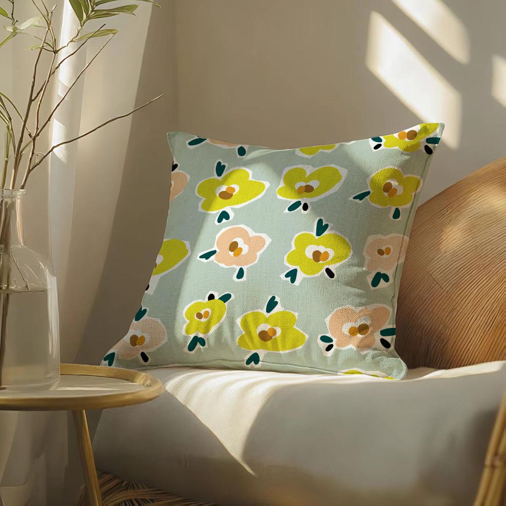 Springandsummerfloral Pillow Case Pillowcase, Double-Sided Printed, Sofa Cushion, Bedroom Headboard