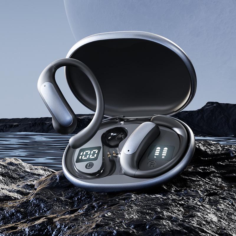Hot-Selling Dual Display Wireless Bluetooth Earphones with Long Battery & Hanging Ear Design