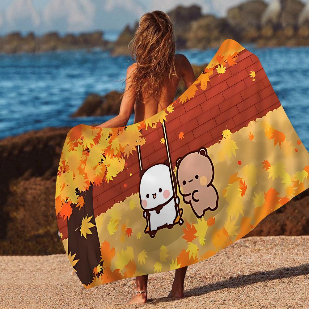 1pc Bubu And Dudu Beach Towel Cartoon Cute Summer Kids Large Bath Pool Beach Towel Microfiber Absorbent For Swimming Travel