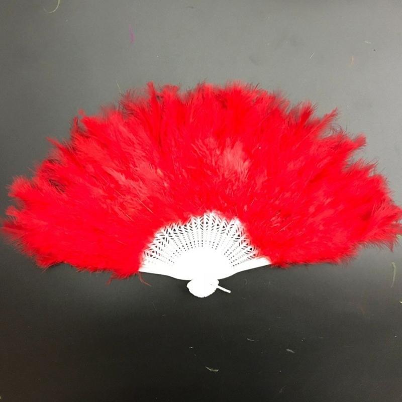 Folding Feather Fan Handheld Fairy Fan New Year Birthday Gift Supplies