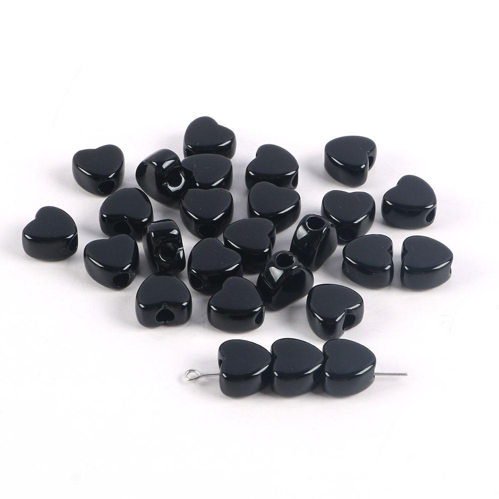 Acrylic Large Hole Beaded Solid Color Beads Love Beads Loose Beads Peach Heart Handmade Diy Necklace Mobile Phone Chain Accessories