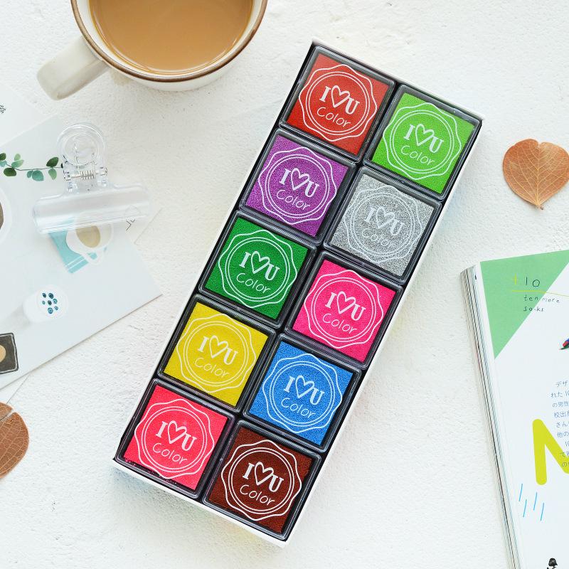 20 Colorsbox Stamp Inkpad Vintage Crafts Ink Pad Colorful Inkpad Stamps For Scrapbooking Sealing Decoration Toy Gift