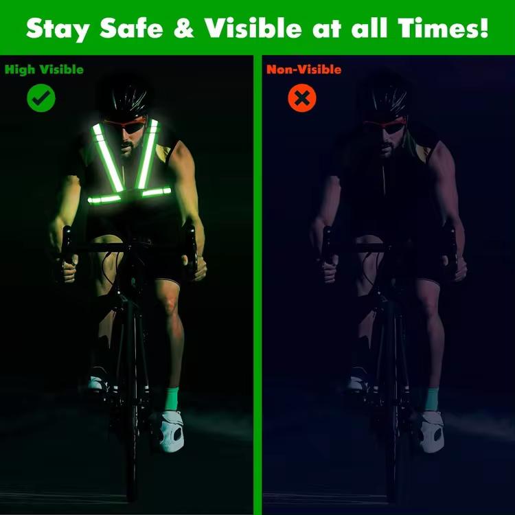 Hi Vis Lightweight Night Running Cycling Belt Adjustable Multiple Color Reflective Safety Strap Vest 4cm Width