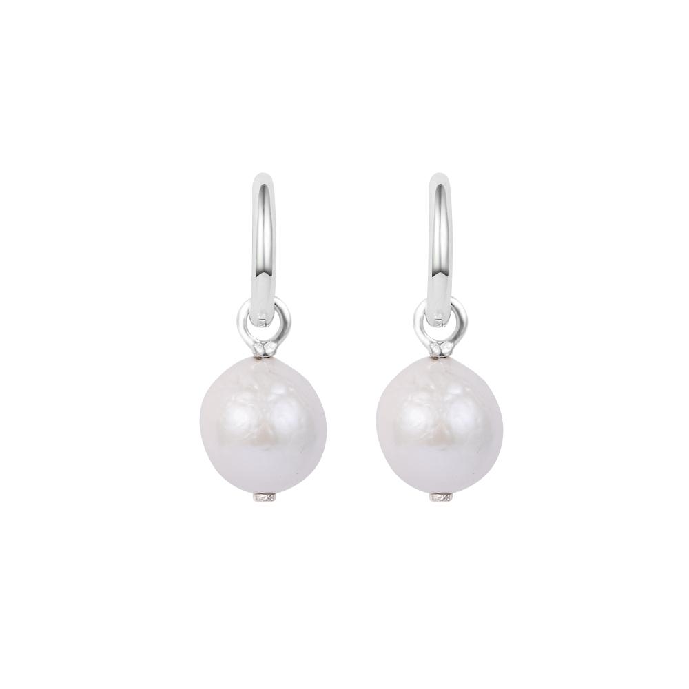 Creolen mit barocken Süßwasser-Zuchtperlen, 925er-Sterlingsilber, Hochzeitsohrringe für Frauen, edler Schmuck