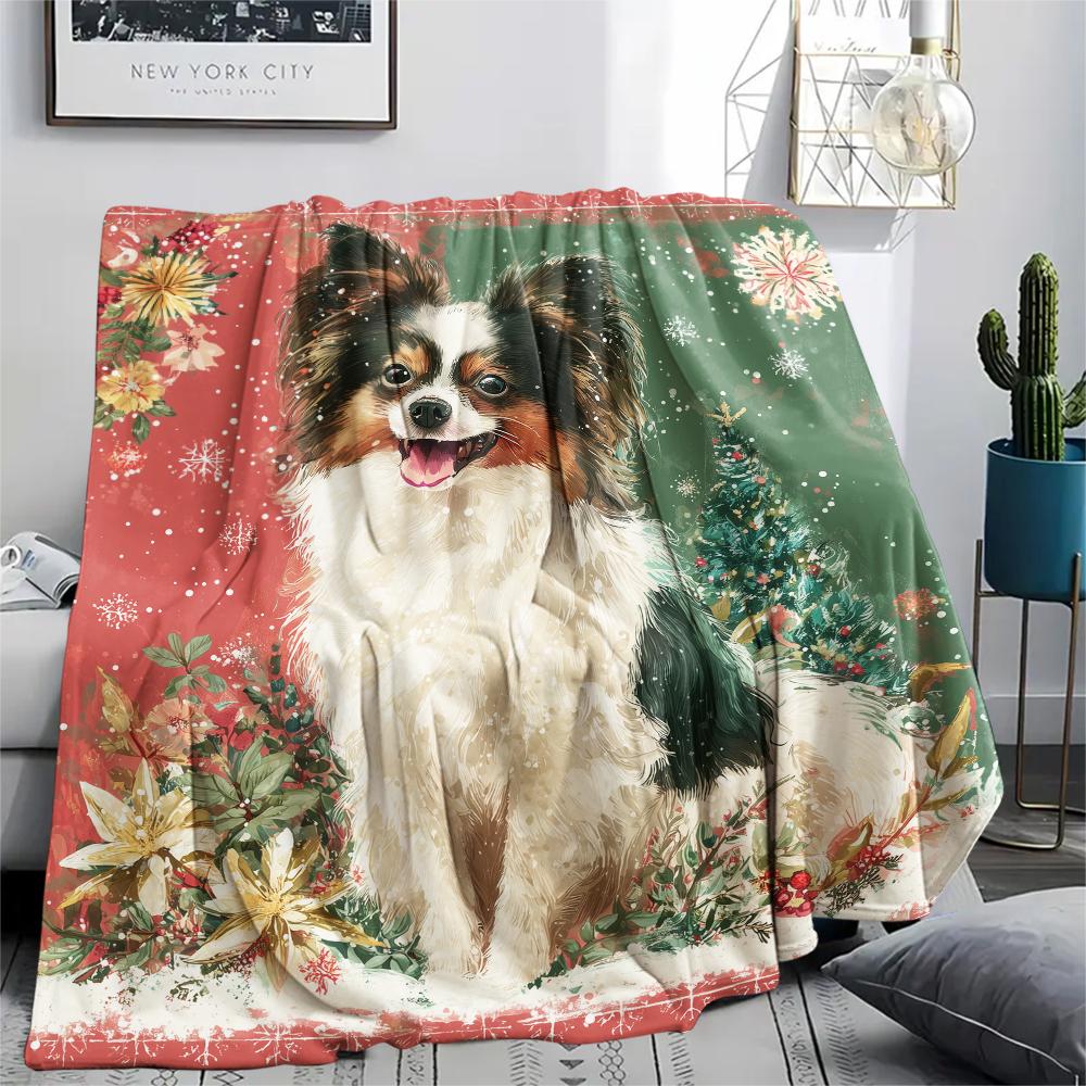 Krásná Papillon, vzorovaná flanelová deka, Vysoká kvalita, Pohodlná pro všechna roční období, Domácí dekorace, Teplo a pohodlí, Perfektní pro dárky.