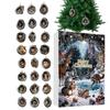 Animal Ornament Advent 2D Acrylic 24 Days Christmas Tree Hole Countdown Calendar Holiday Animal Pendant for Kids Boys Girls