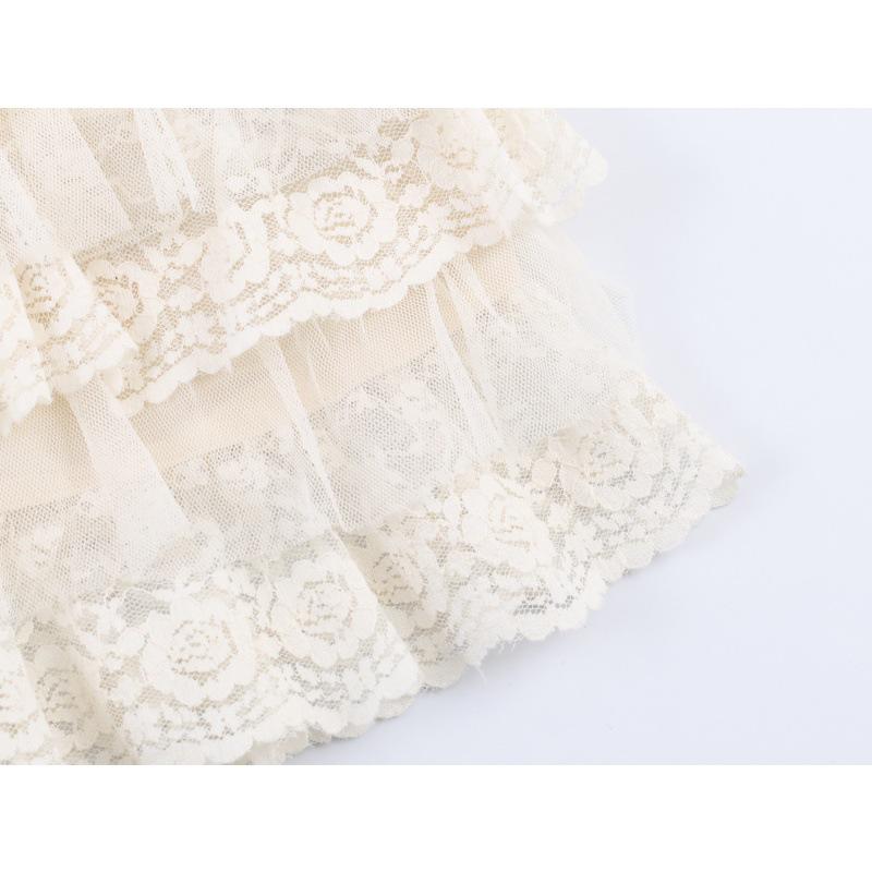 Spring 2026 European & American Style Lace Layered Spaghetti Strap Top