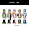 5Pcs Colorful Glitter Nutcrackers Figurine Wooden King and Soldier Festives Decors Hanging Ornaments For Holiday Parties