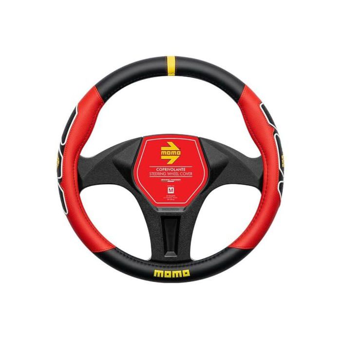 Steering Wheel Cover - Momo - 38.5 Cm - Red - PVC - Car