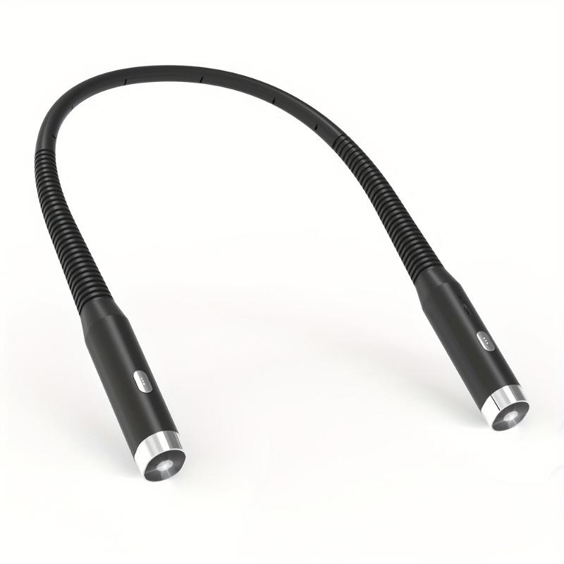 1PC Multi-function Neck-mounted Reading Light with 3 Brightness and Color Modes - Supports USB Charging, Adjustable Telescopic Arm