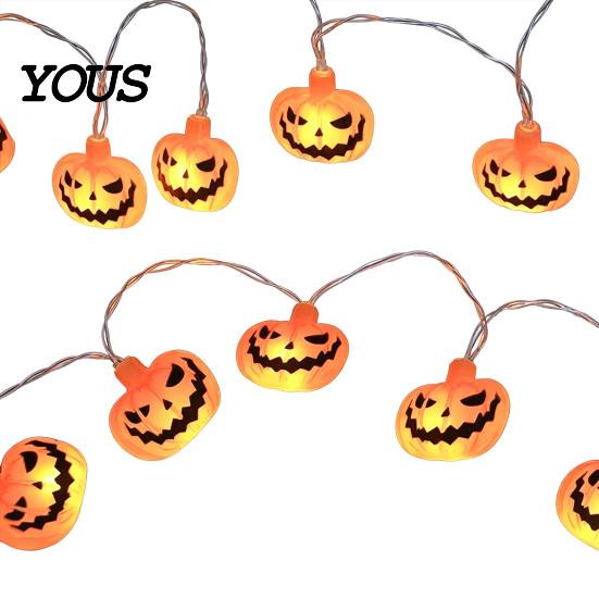 Battery Operated LED Lights Halloween String Lights, 10/20 Spooky Pumpkin Ghost Fairy Light, Scene Decorations for Indoor Outdoor Home Yard