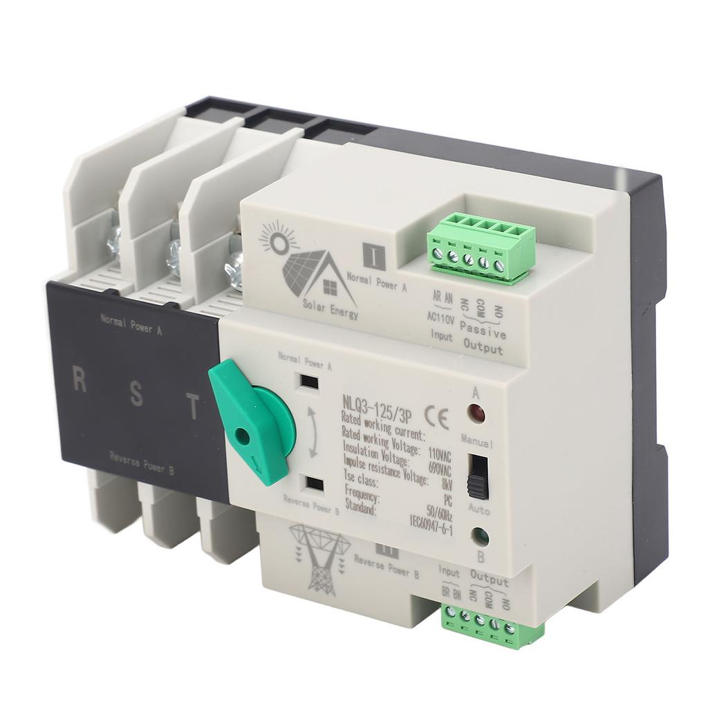  Power Automatic Transfer Switch PV Inverter 3P Efficient Power Timer Automatic Transfer Switch 