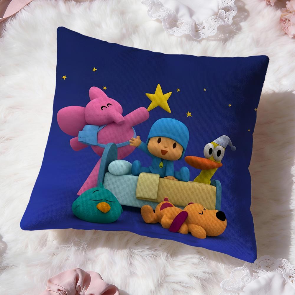 Urocza kreskówka P-Pocoyo Poszewka na poduszkę Premium Comfort Dwustronna Poszewka na poduszkę - Wzór Dwa w Jednym do Każdego Pomieszczenia i Wnętrza Samochodu