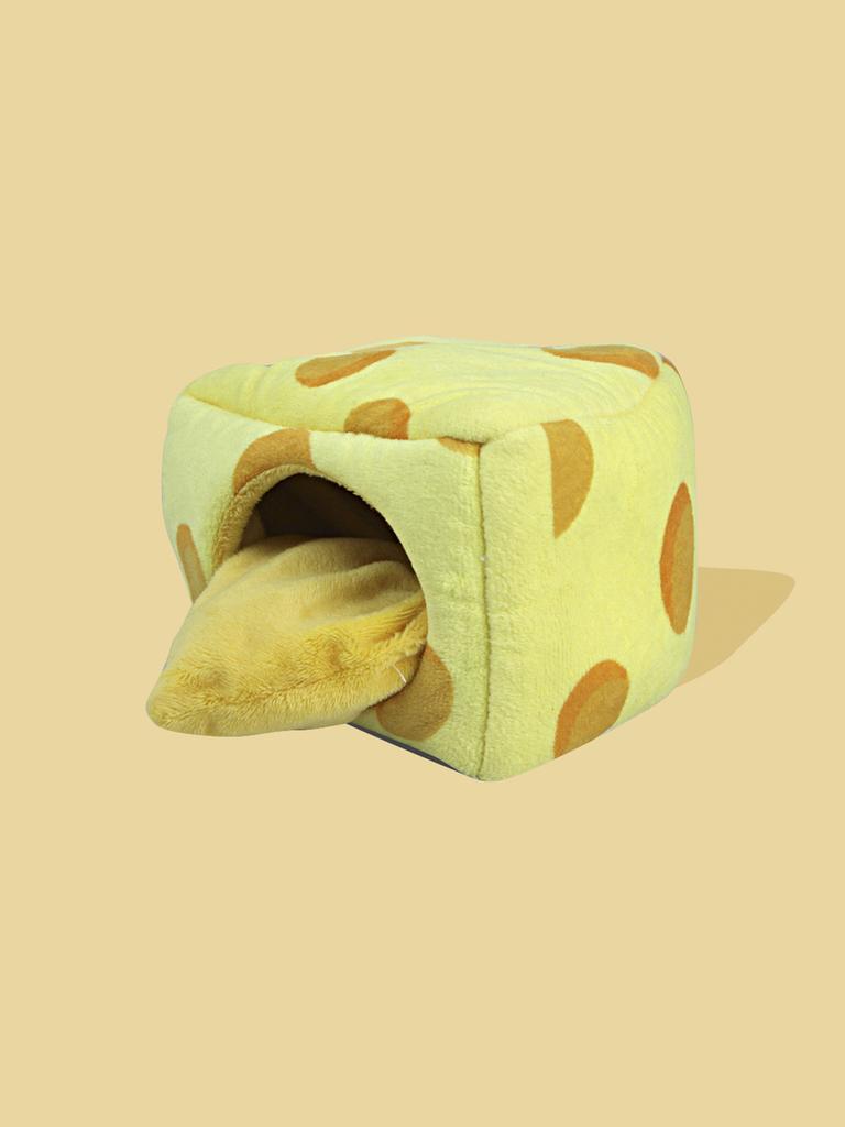 Cute Cheese Shaped Hamster Bed House, Hedgehog Hideout Nest Small Pet Winter Warm Cage Accessories