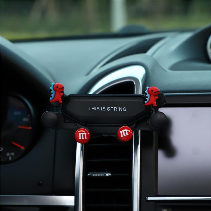 Soporte para teléfono móvil para coche de dibujos animados, soporte para teléfono móvil con gravedad de tendencia para coche lindo, soporte creativo para teléfono móvil telescópico para coche
