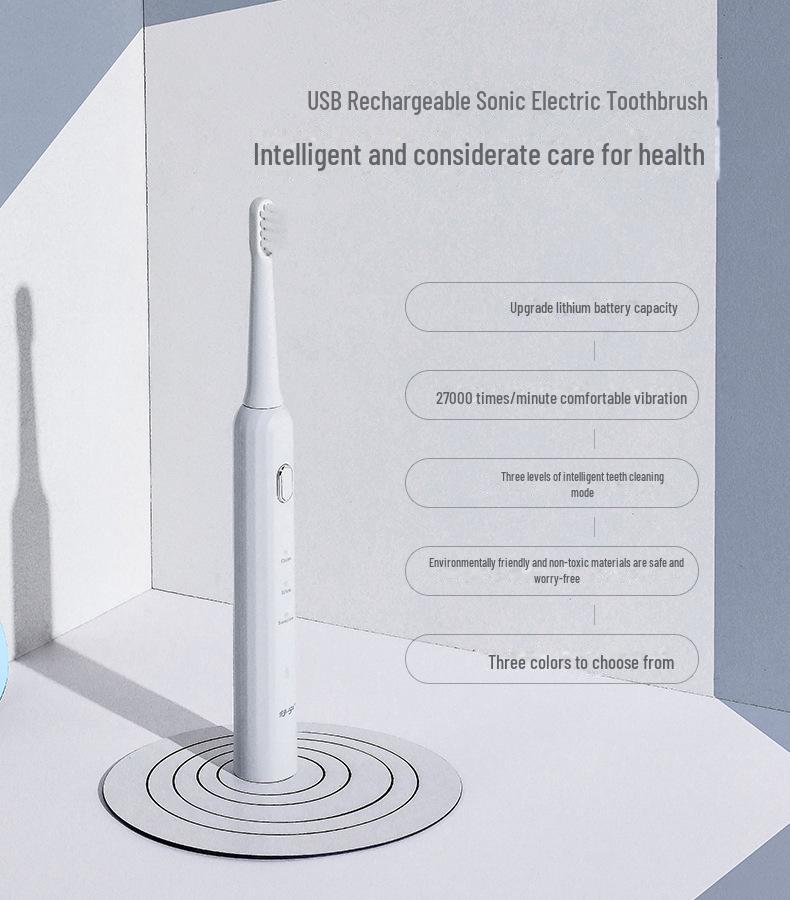 Shuning Sonic Vibration Electric Toothbrush - Timed Charging, Whitening, Soft Bristles, Adult Gift