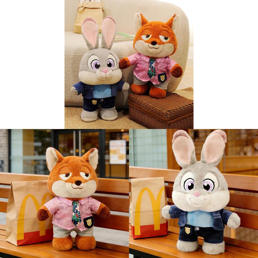 Judy And Nick Zootopia Plush Toys With Pp Cotton Filling For Kids And Fans