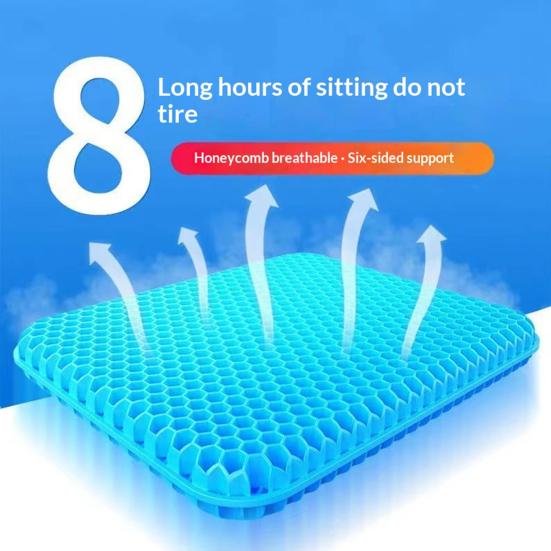 Summer Gel Seat Cushion, Thick Honeycomb Ice Cooling Pad for Pressure Pain Relief, Breathable Car Seat Office Chair Cooling Sitting Mat