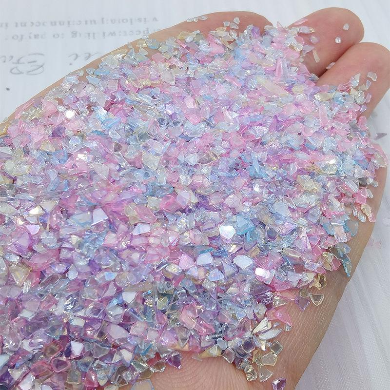 

Handmade Iridescent Glass Shard Nail Art Decorations