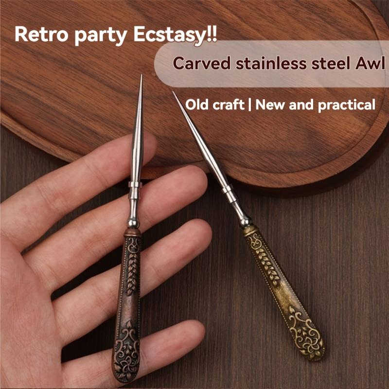 1PC Retro Style Portable Sewing Cone | Hand Punching Cone, Leather Tool Drilling Needle, DIY Mending Tools, Sewing Repair Tools