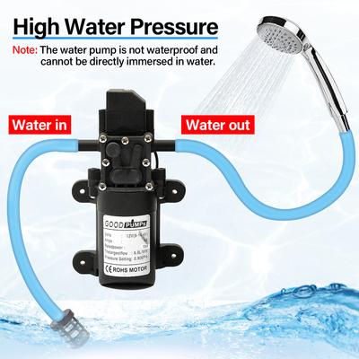 12V DC 6L/min Electric Water Pumps with Black Micro-high-pressure Diaphragm Self-priming Cooling Car Wash Water Pumps Sprayers
