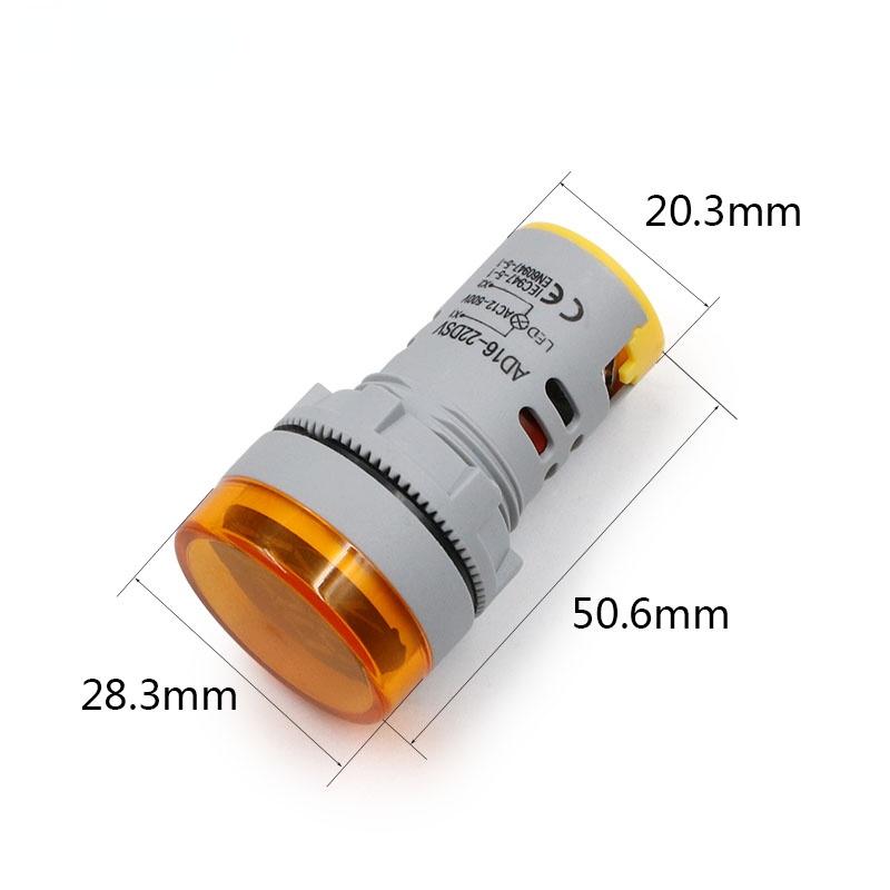 DIY Mini Digital Voltmeter 22mm Round AC 50-500V Volt Voltage Tester Meter Monitor Power LED Indicator Pilot Lamp Light Display