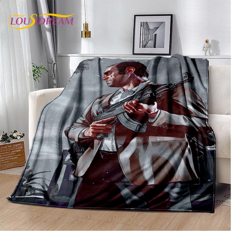 Grand Theft Auto GTA Game Gamer Soft Plush Blanket,Flannel Blanket Throw Blanket for Living Room Bedroom Bed Sofa Picnic Cover