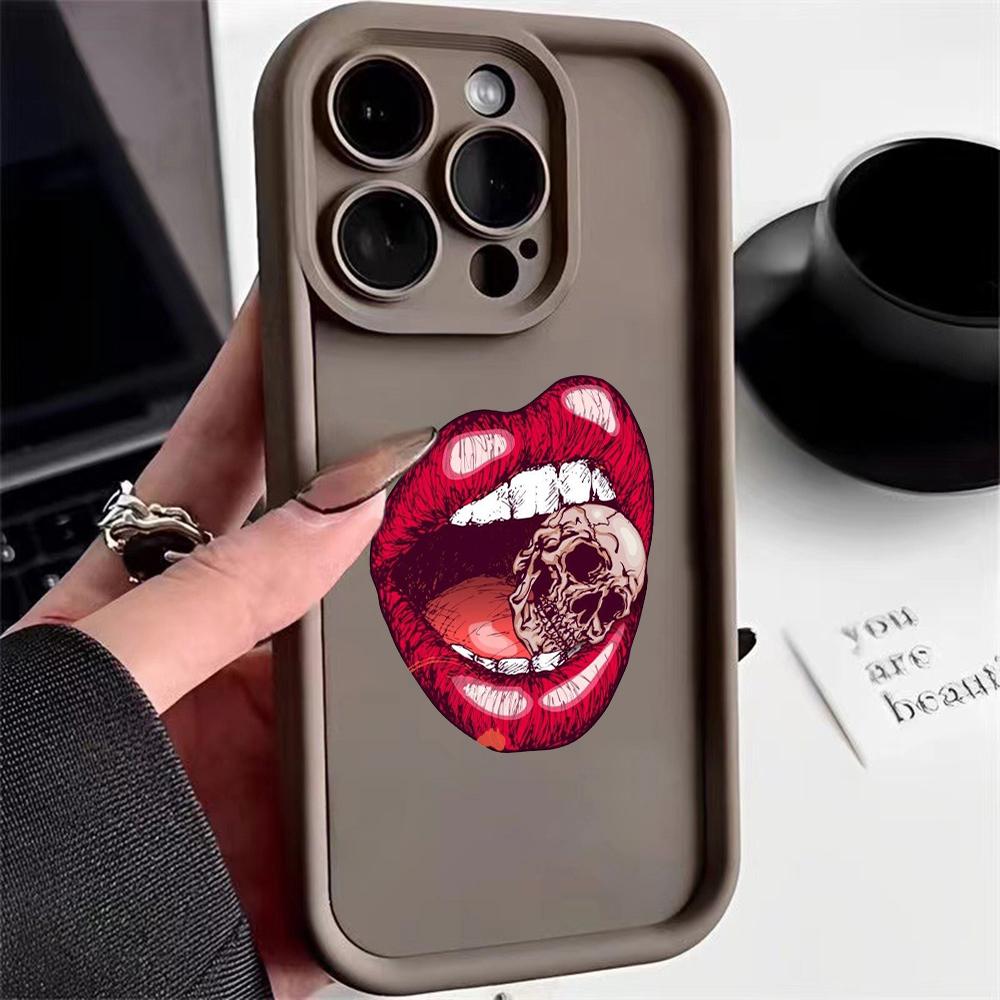 LZ20 Lips Kiss Design Silicone Phone Case for Infinix Smart 9 Hot 40i Tecno Camon 20 Pro Moto G22 G30 OnePlus Google Pixel 9 Shockproof Back Cover