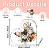 2D Flat Heart-Shaped Acrylic Butterfly Desktop Decoration, Floral Design, Suitable for wall Decoration, porch, Room, Villa, accents Home, Hallway, or
