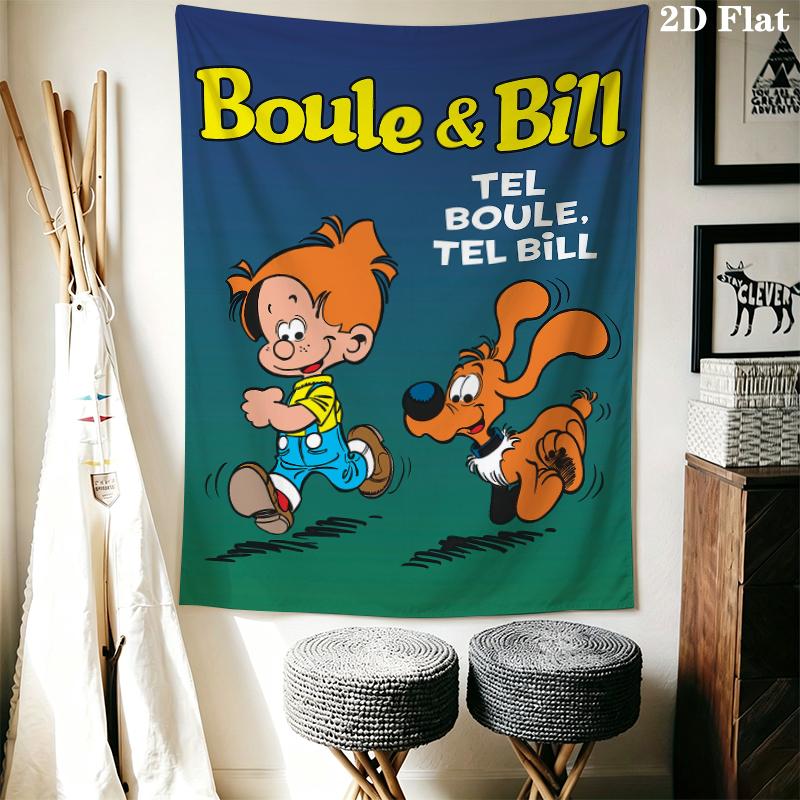 Boule & Bill Wall Tapestry Aesthetic Wall Hanging Printed Fabric Blanket Decorative Tapestries for Bedroom Living Room Home Decor