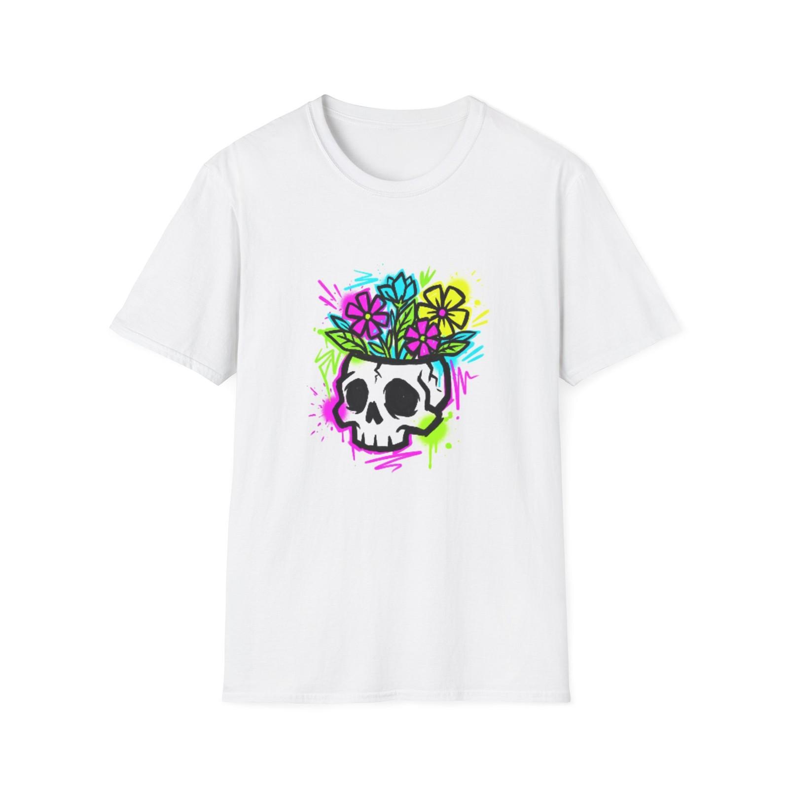 Colorful Floral Skull T-Shirt S разноцветный