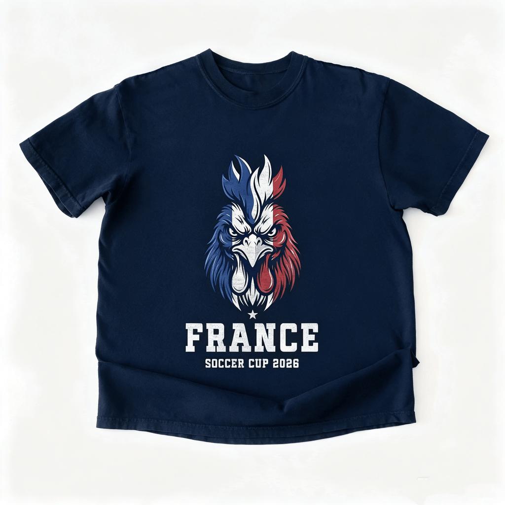 France Rooster Shirt France Soccer Tee French Football Fan Shirt 2026 Summer Unisexs Unisexs Fashion Oversized Cotton Tshirt Y2k