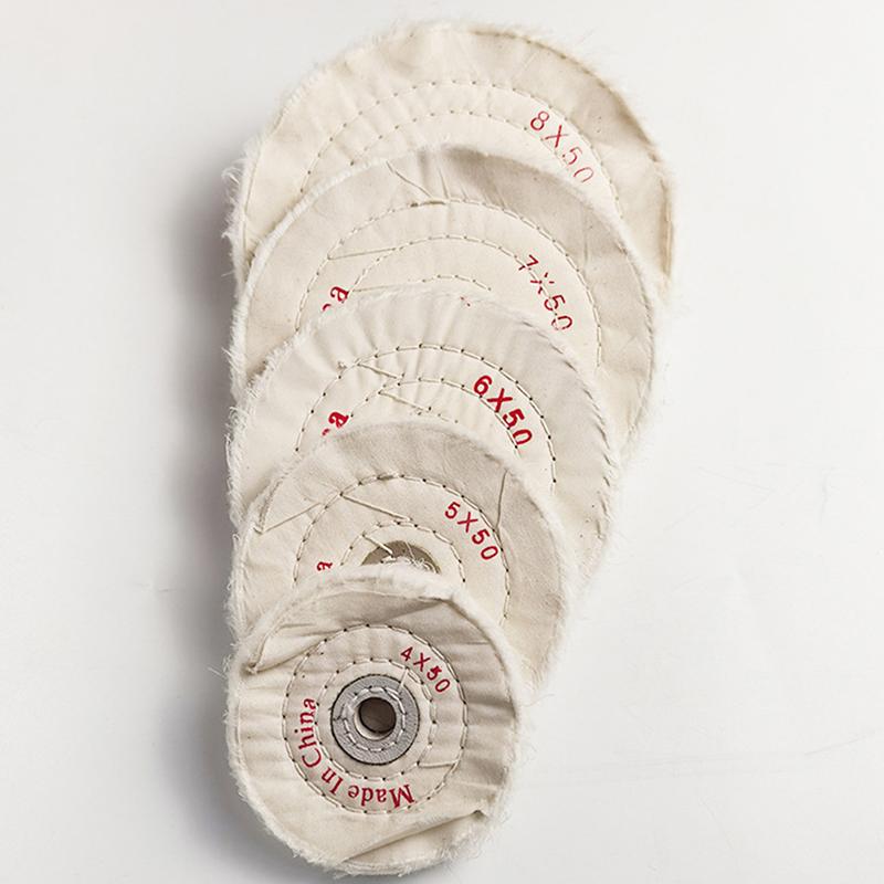 3/4/5/6/7/8" Wheels Buffing Polishing Wheel Cotton Lint Cloth Buffing Wheel Gold Silver Jewelry Mirror Polishing Wheel Flannelette